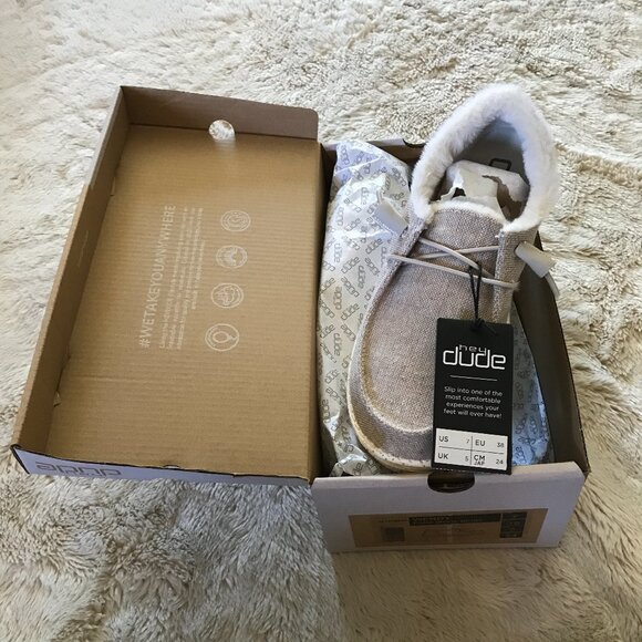 'Hey Dude' Wendy Funk Wool Beige - Size 7 - Picture 9 of 9